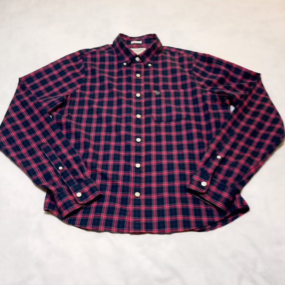Abercrombie & Finch Muscle Men's Shirt Red/Blue Plaid Size XXL